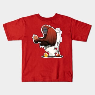 Orangutan on the Toilet Kids T-Shirt